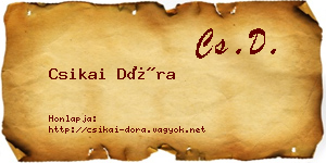 Csikai Dóra névjegykártya